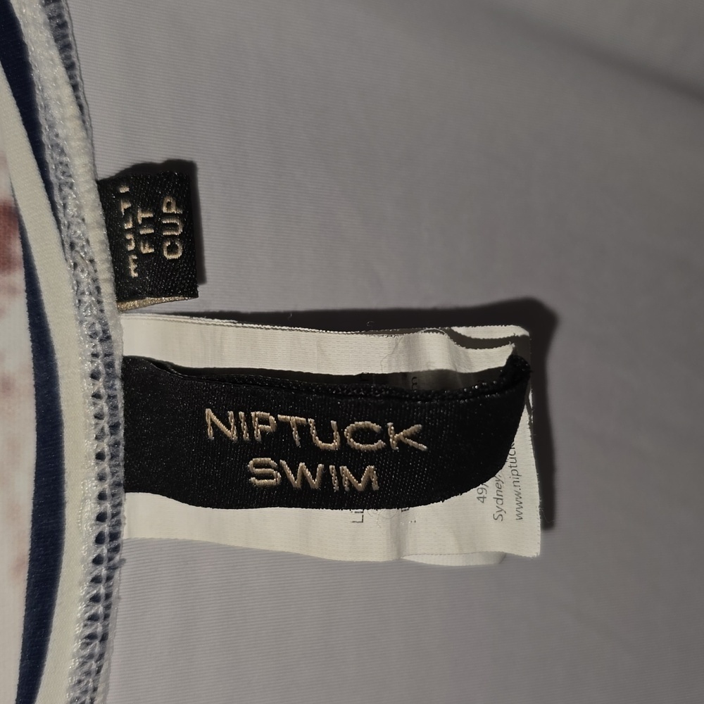 Nip Tuck Nautical Navy White Striped One Piece Swimsuit Womens Size 8 - Picture 5 of 12